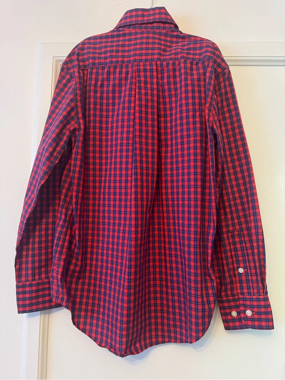 Ralph Lauren Red and Navy Plaid Button-Down Shirt